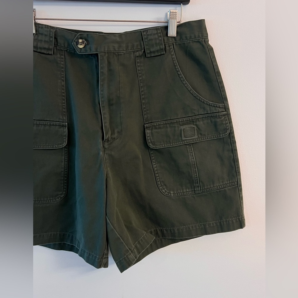 LIKE NEW DRESS BARN 100% COTTON WOMENS CARGO STYLE SHORTS SIZE 12 KHAKI GREEN - Picture 4 of 7